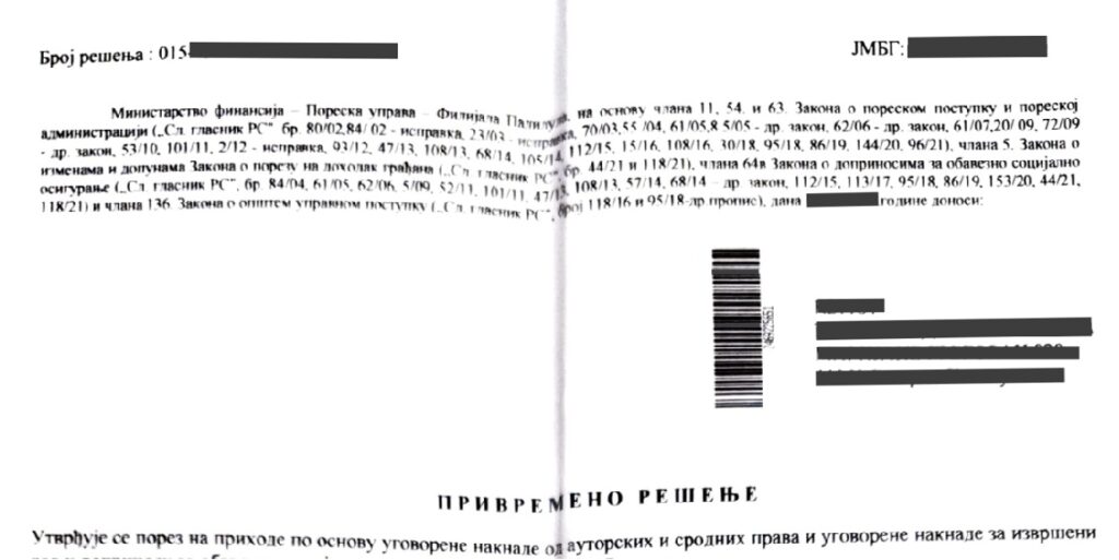 Rešenje koje u 2026. godini primaju lica koja su imala inostrane prihode tokom 2021